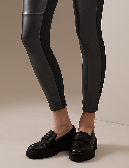 Leather Front Ponte Leggings