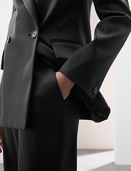 Pantalon en satin coupe droite