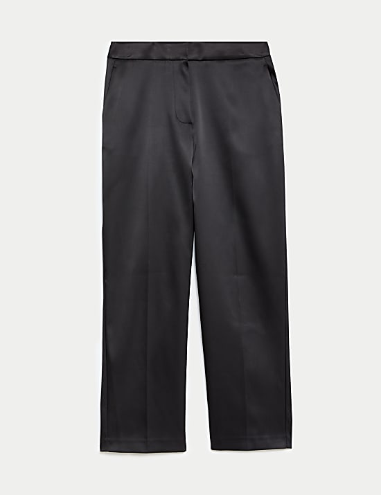 Pantalon en satin coupe droite