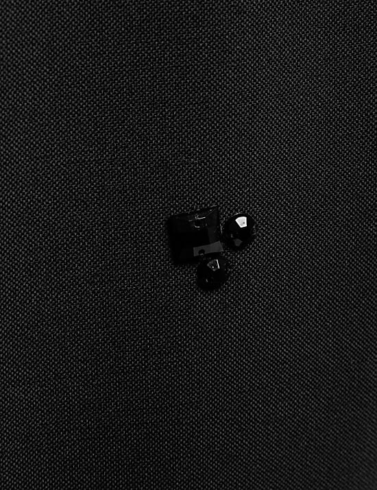 Broek van een wolblend met rechte pijpen en versiering