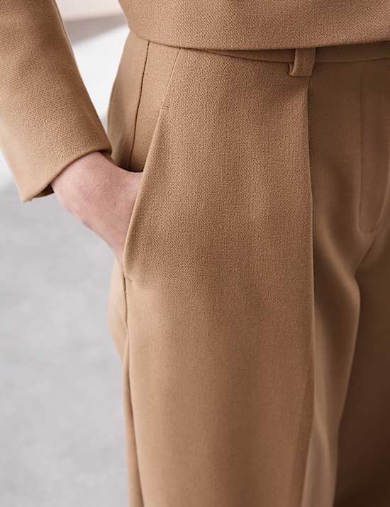 Barrel Leg Trousers with Wool