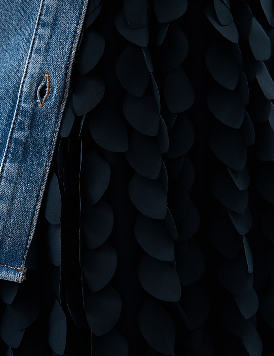 Jupe midi coupe droite &agrave; motif textur&eacute;