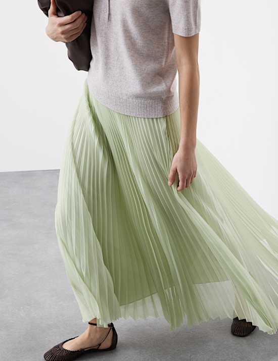Pleated Maxi Skirt