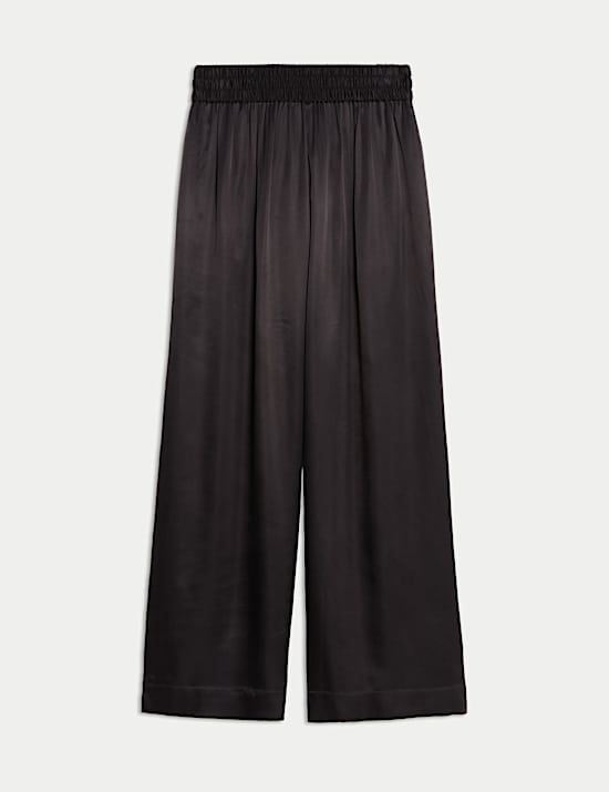 Cupro Rich Wide Leg Palazzo Trousers