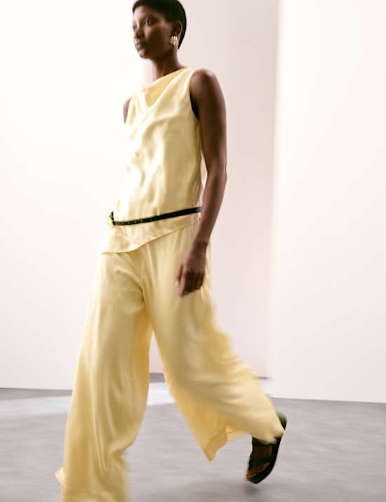 Παντελόνι με φαρδιά μπατζάκια και υψηλή περιεκτικότητα σε cupro