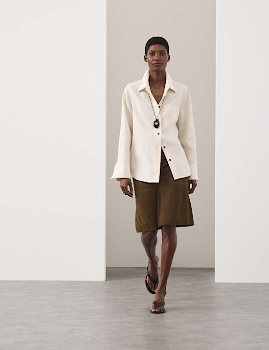 Suede Bermuda Shorts