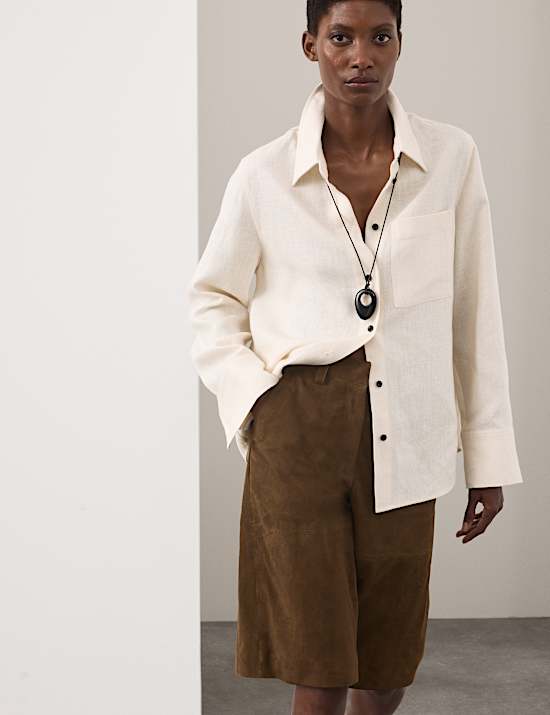 Suede Bermuda Shorts