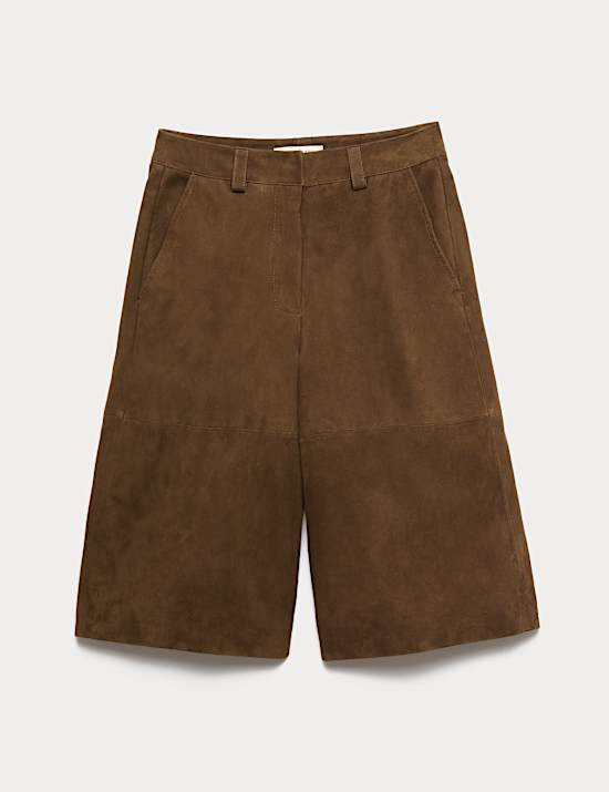 Suede Bermuda Shorts