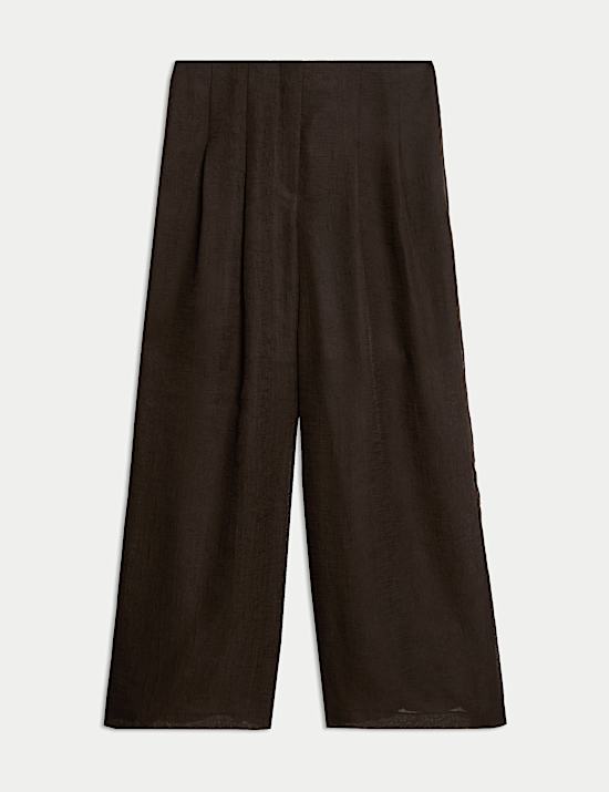 Textured Wide Leg Trousers