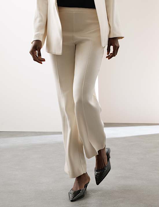 Twill Pleat Front Straight Leg Trousers
