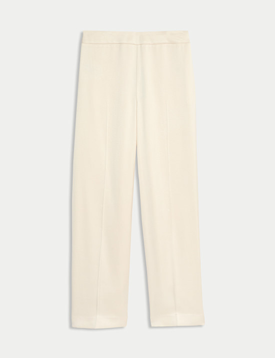 Twill Pleat Front Straight Leg Trousers