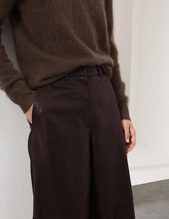 Leather Wide Leg Trousers