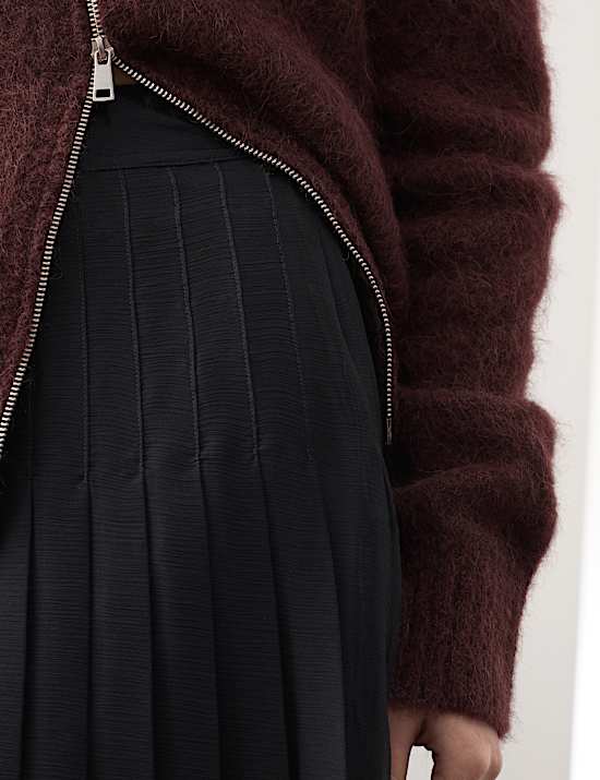 Organza Pleated Maxi Skirt