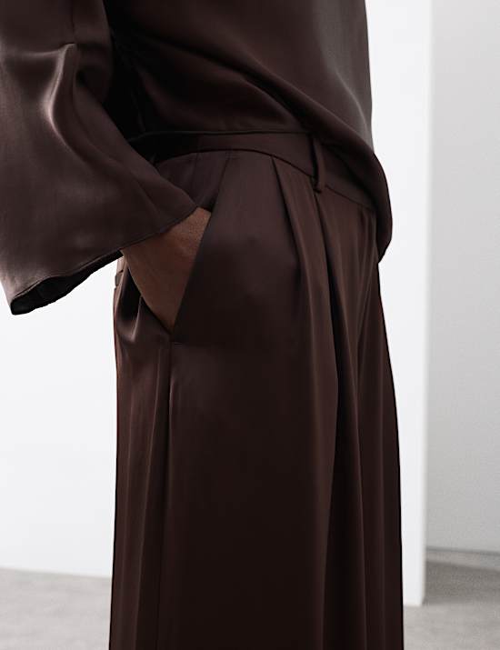Satin Wide Leg Trousers