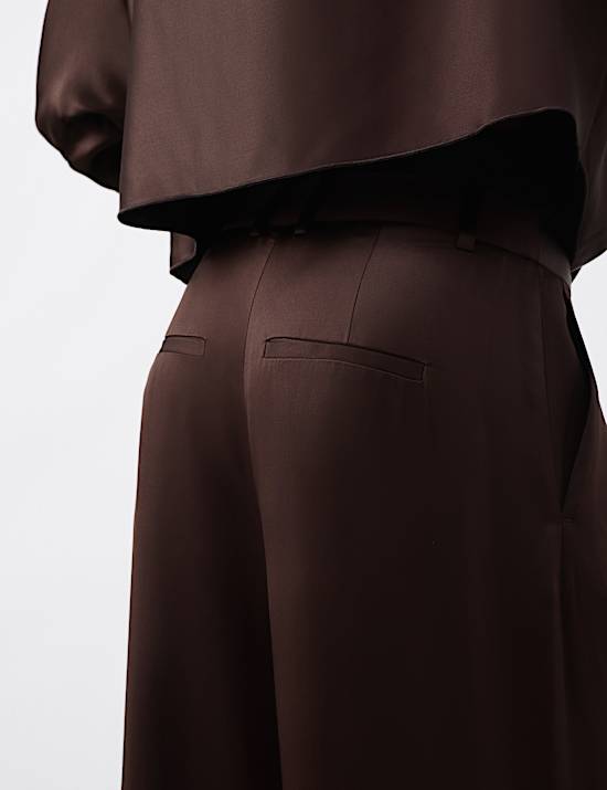 Satin Wide Leg Trousers