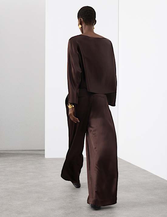 Satin Wide Leg Trousers