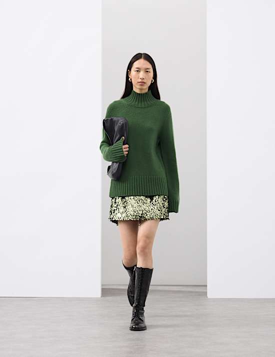 Sequin Mini A-Line Skirt