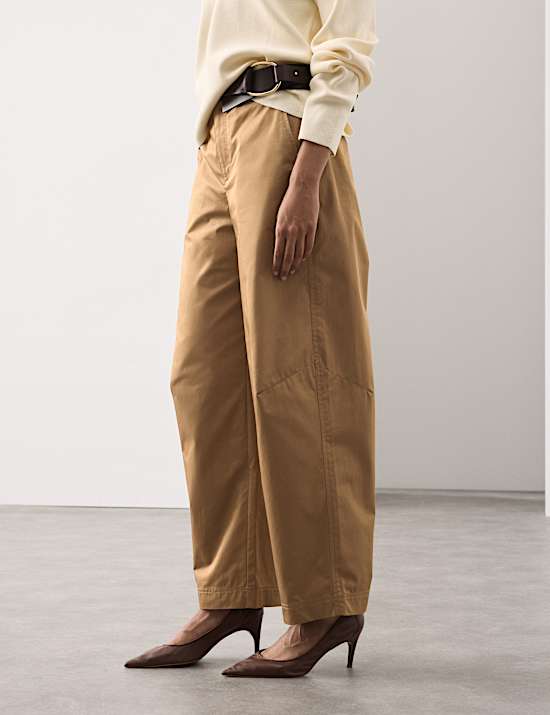 Pure Cotton Barrel Leg Chinos