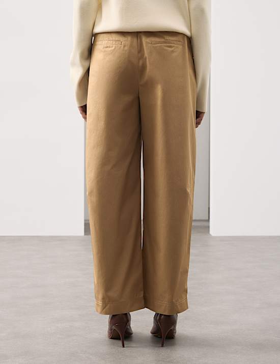 Pure Cotton Barrel Leg Chinos