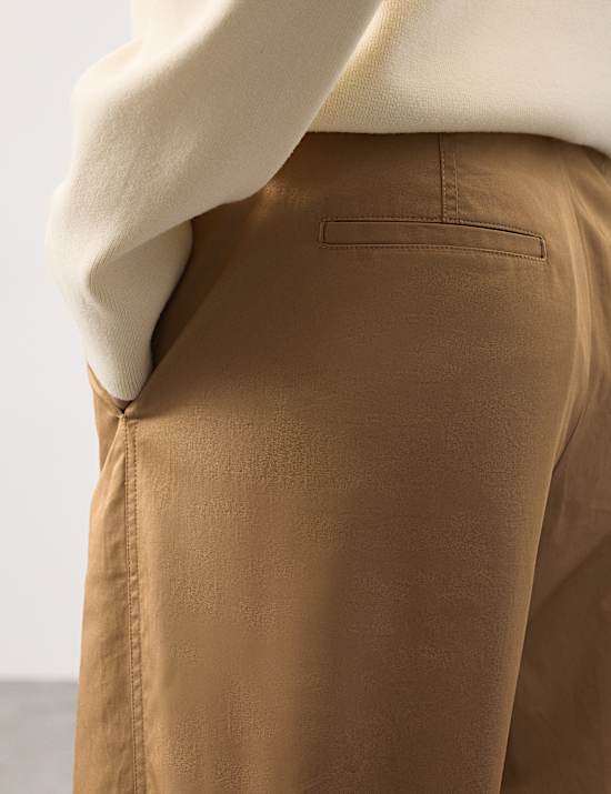 Pure Cotton Barrel Leg Chinos