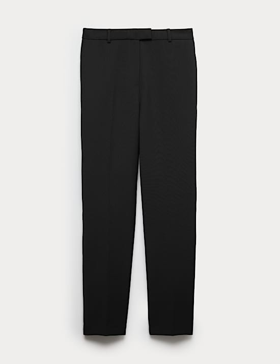 Wool Blend Slim Fit Ankle Grazer Trousers