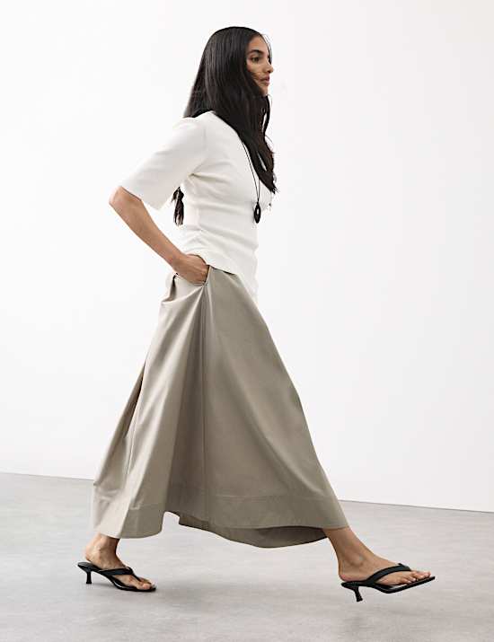 Pleated Midi Skirt