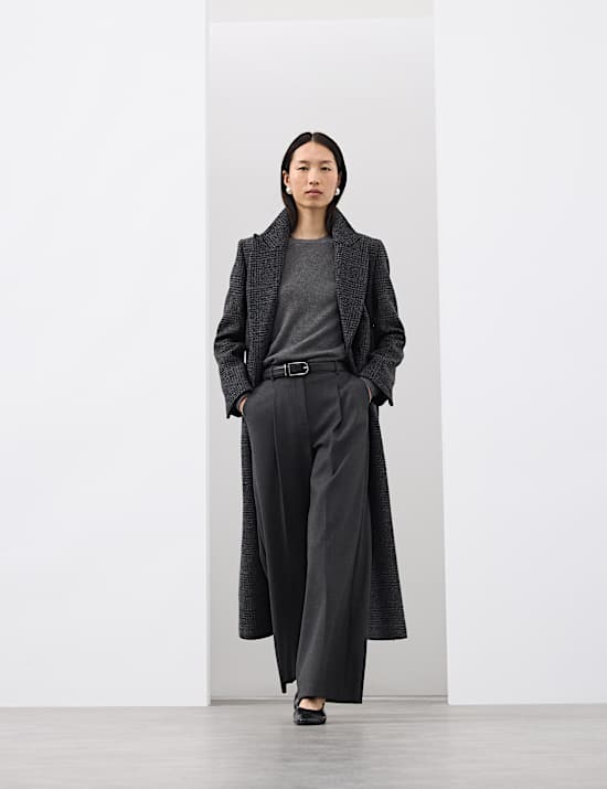 Wide Leg Trousers With Wool