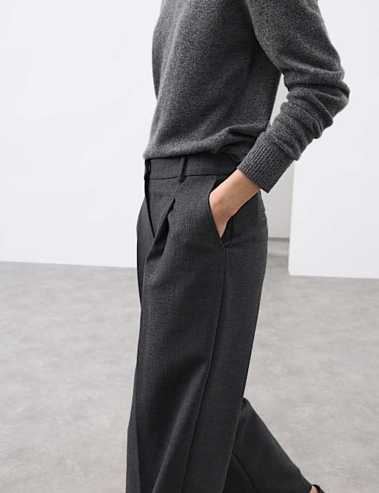Wide Leg Trousers With Wool