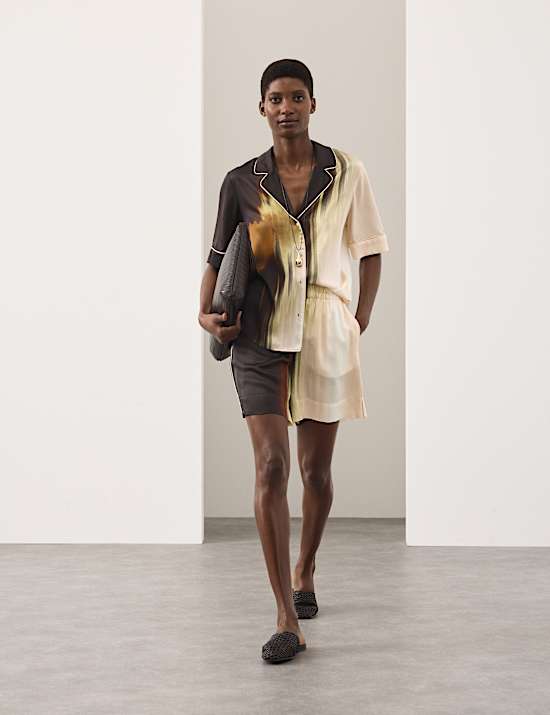 Printed High Waisted Resort Shorts