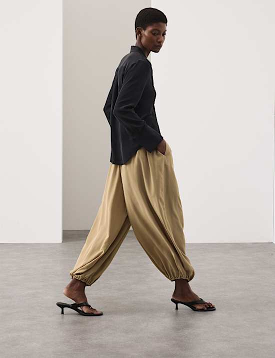 Pure Silk Balloon Trousers