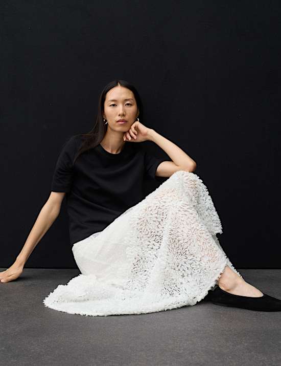Embroidered Maxi Circle Skirt