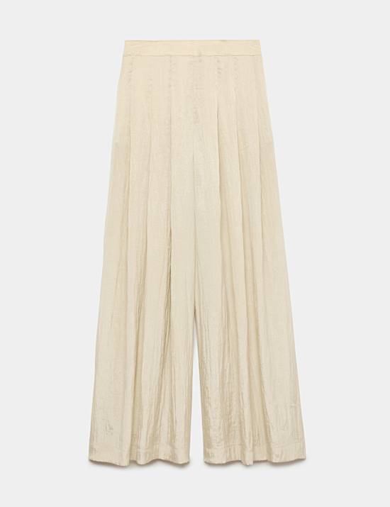 Lyocell Rich Pleated Palazzo Trousers