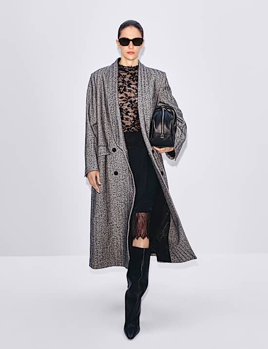 Asymmetrischer Midi-Tr&auml;gerrock mit Spitzendetail und Seidenmischgewebe