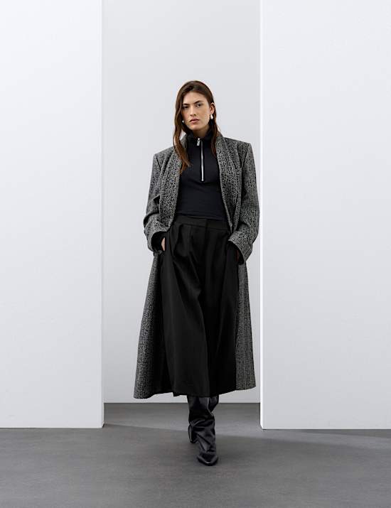 Woven High Rise Side Split Wide Leg Culottes