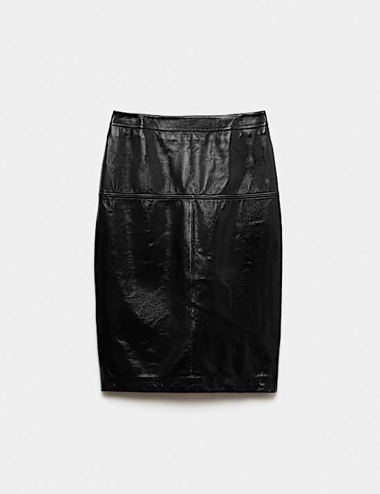 Leather Midi Pencil Skirt