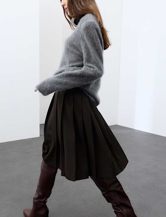 Pure Wool Brushed Roll Neck Jumper