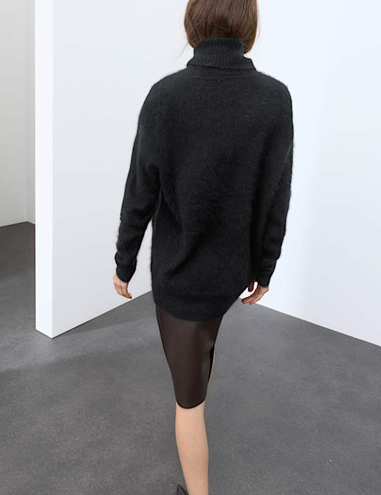 Pure Wool Brushed Roll Neck Jumper