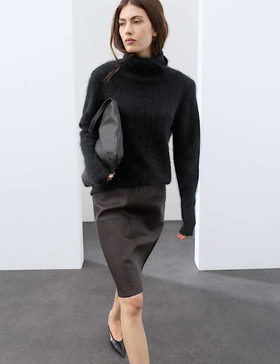 Pure Wool Brushed Roll Neck Jumper