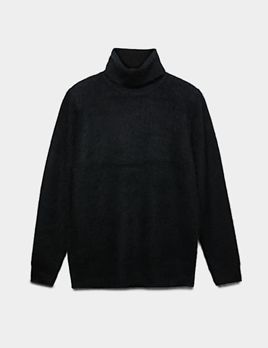Pure Wool Brushed Roll Neck Jumper