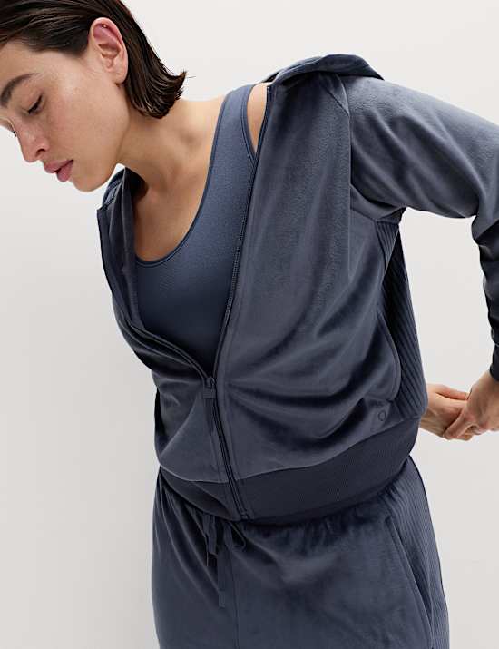 Super Soft Velour Zip Up Hoodie