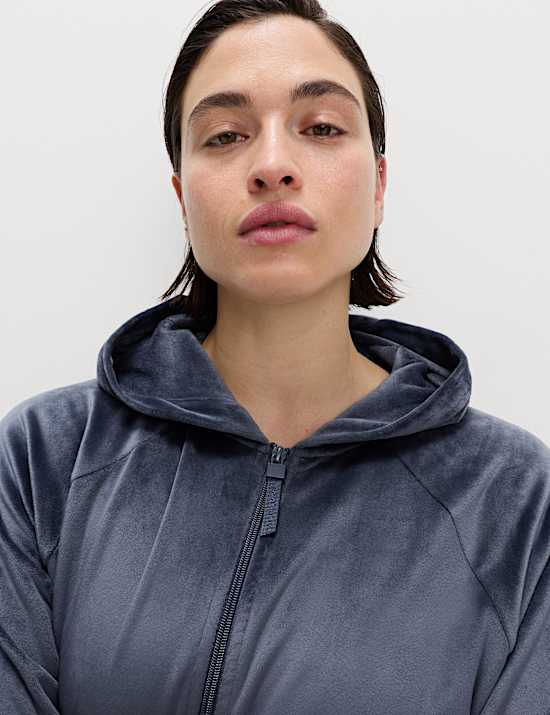 Super Soft Velour Zip Up Hoodie