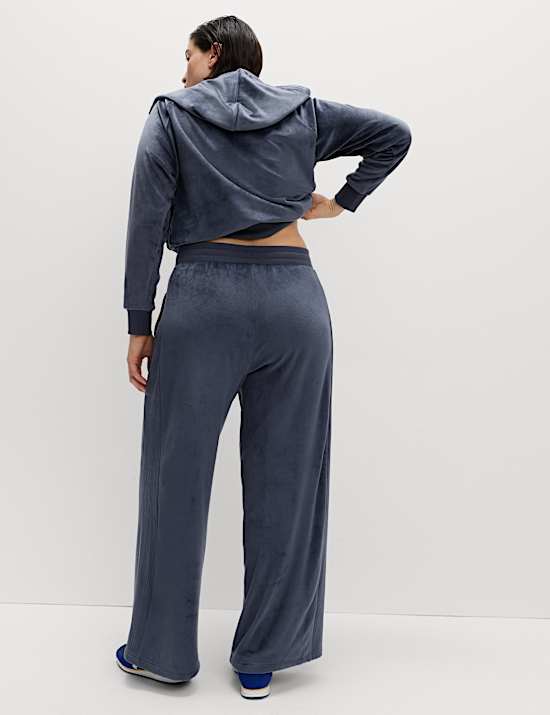 Super Soft Velour High Waisted Wide Leg Joggers