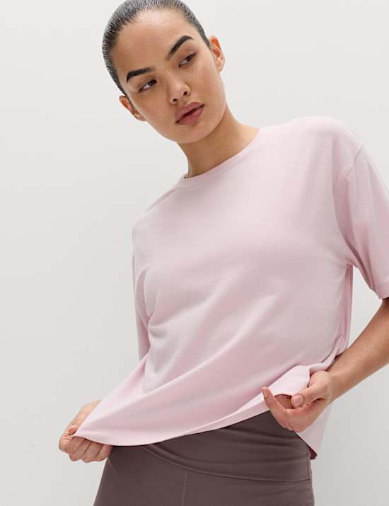Modal Cotton Blend Lightweight Boxy T-shirt