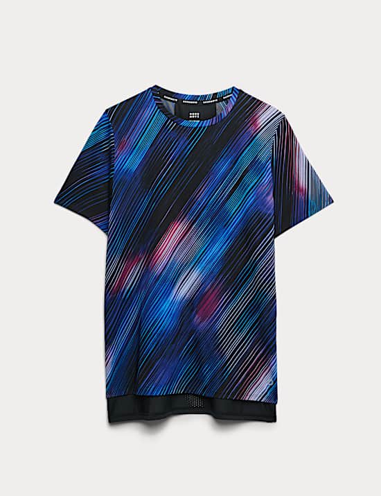 T-Shirt mit Mesh-Detail auf der Rückseite und U-Ausschnitt