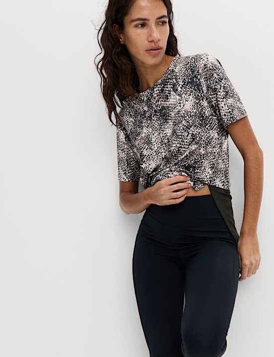 Scoop Neck Mesh Back T-Shirt