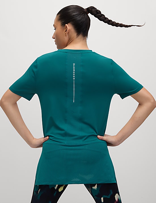 Scoop Neck Mesh Back T-Shirt