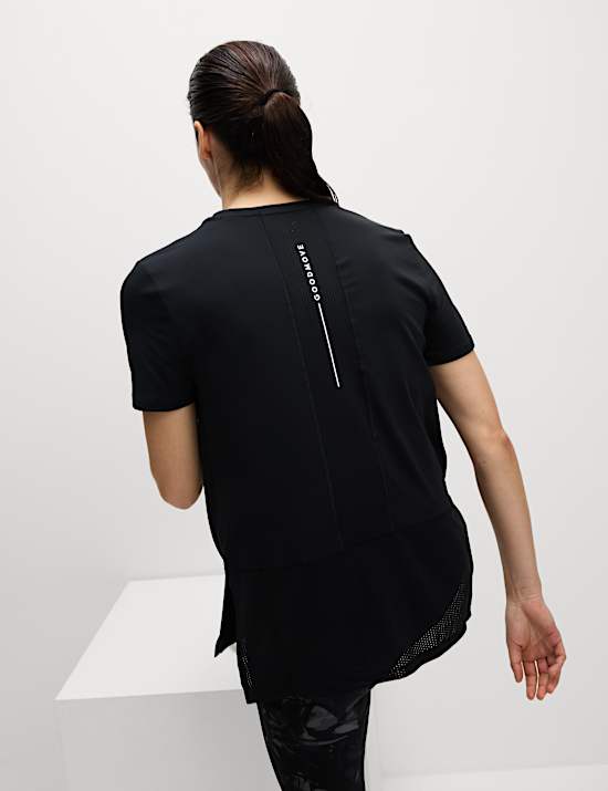 Scoop Neck Mesh Back T-Shirt