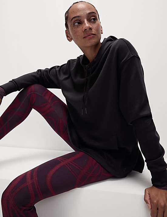 Sweat de yoga coupe décontractée à capuche et manches longues