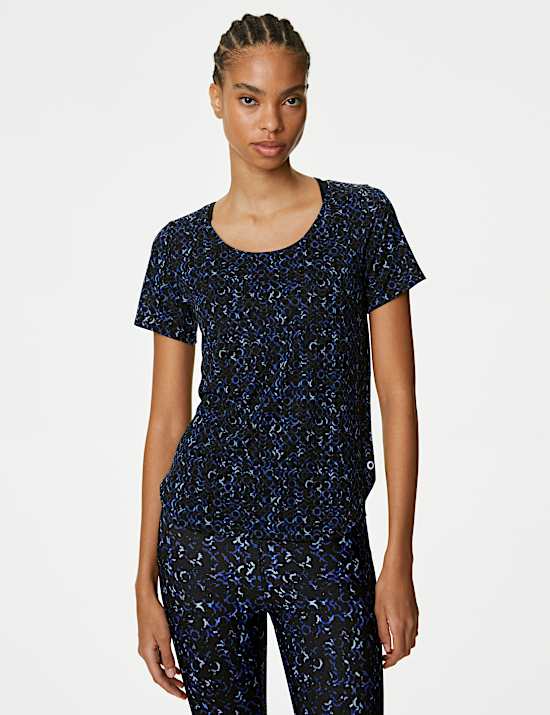 Printed Scoop Neck 2-in-1 T-Shirt