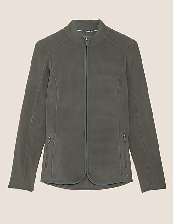 Slim Fit Standing Collar Fleece Jacket